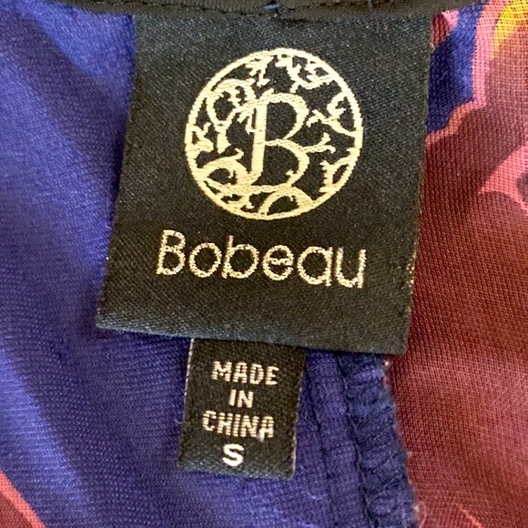 Bobeau burnout midnight blue velvet & lavender chiffon top - Picture 5 of 7